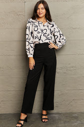 Collared Patterned Button-Down Shirt