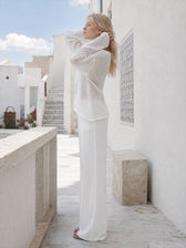 Hollow Draped Snug Knit Top