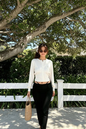 Embroidered Button Crop Cardigan