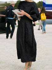 Boat Neck Pocket Cocoon Maxi Dress 6