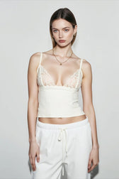 Lace Mesh Deep V Cami Top