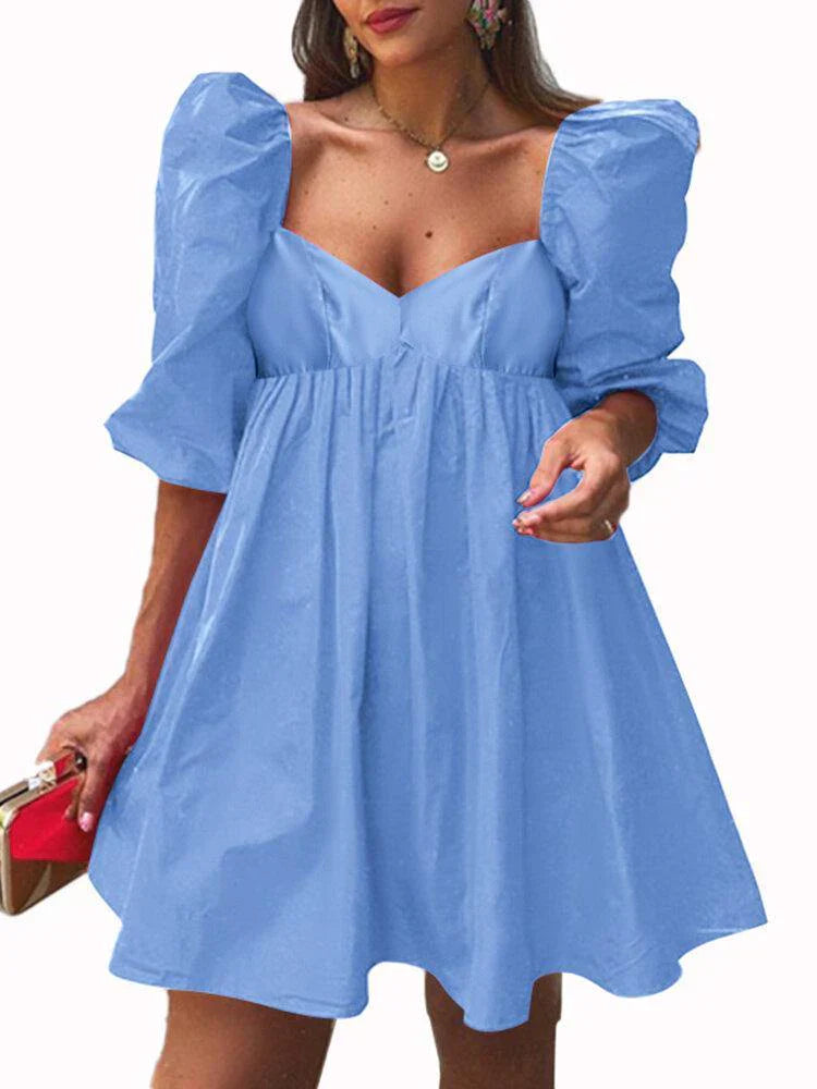 Ifigenia Effortless Dress with Puff Sleeves Boutique Collection