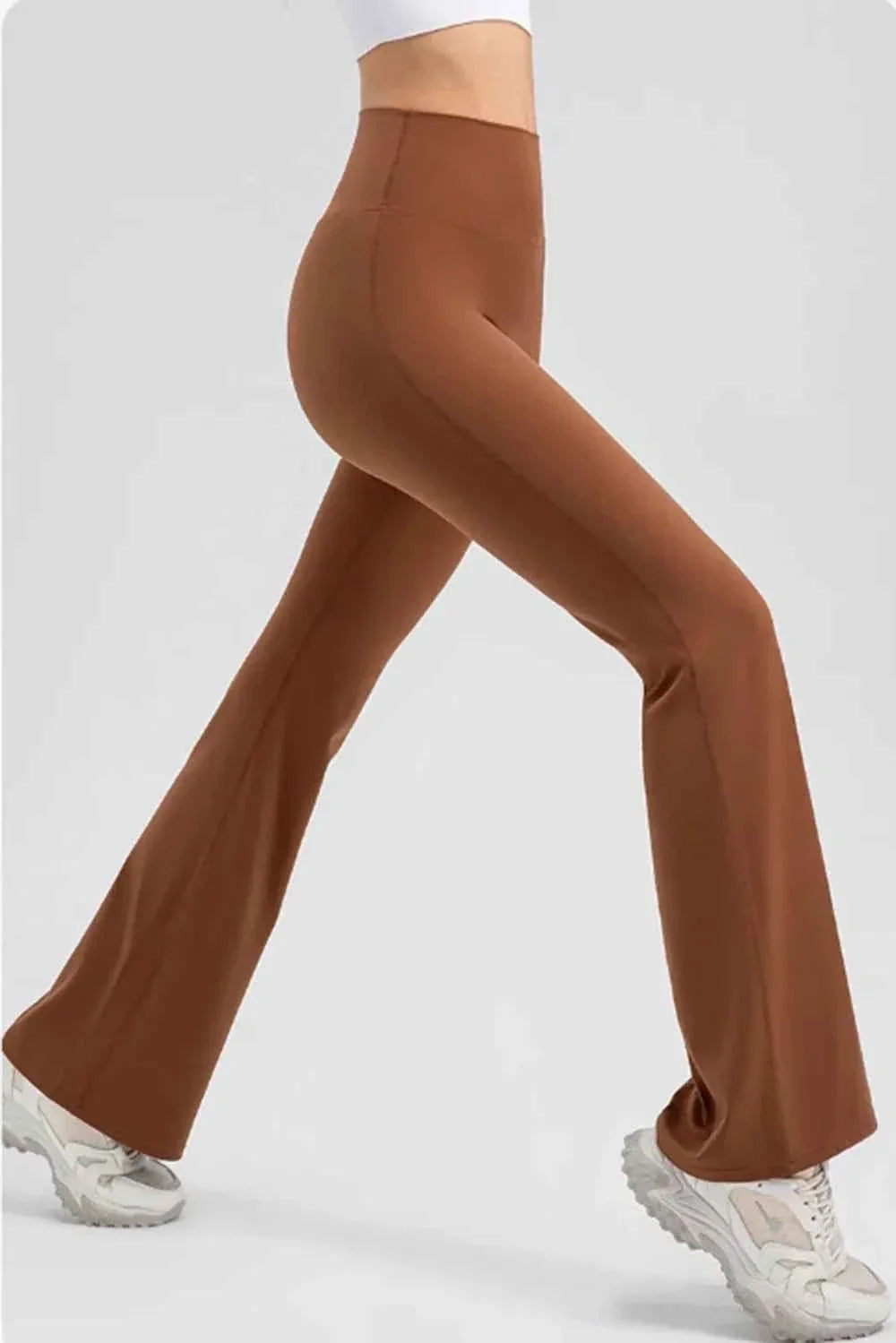 Wide Waistband High Waist Bootcut Flare Active Leggings 5