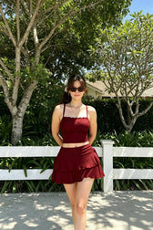 Minimalist Linen Blend Mini Skirt