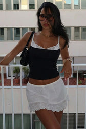 Lace Trim Fitted Cami Top