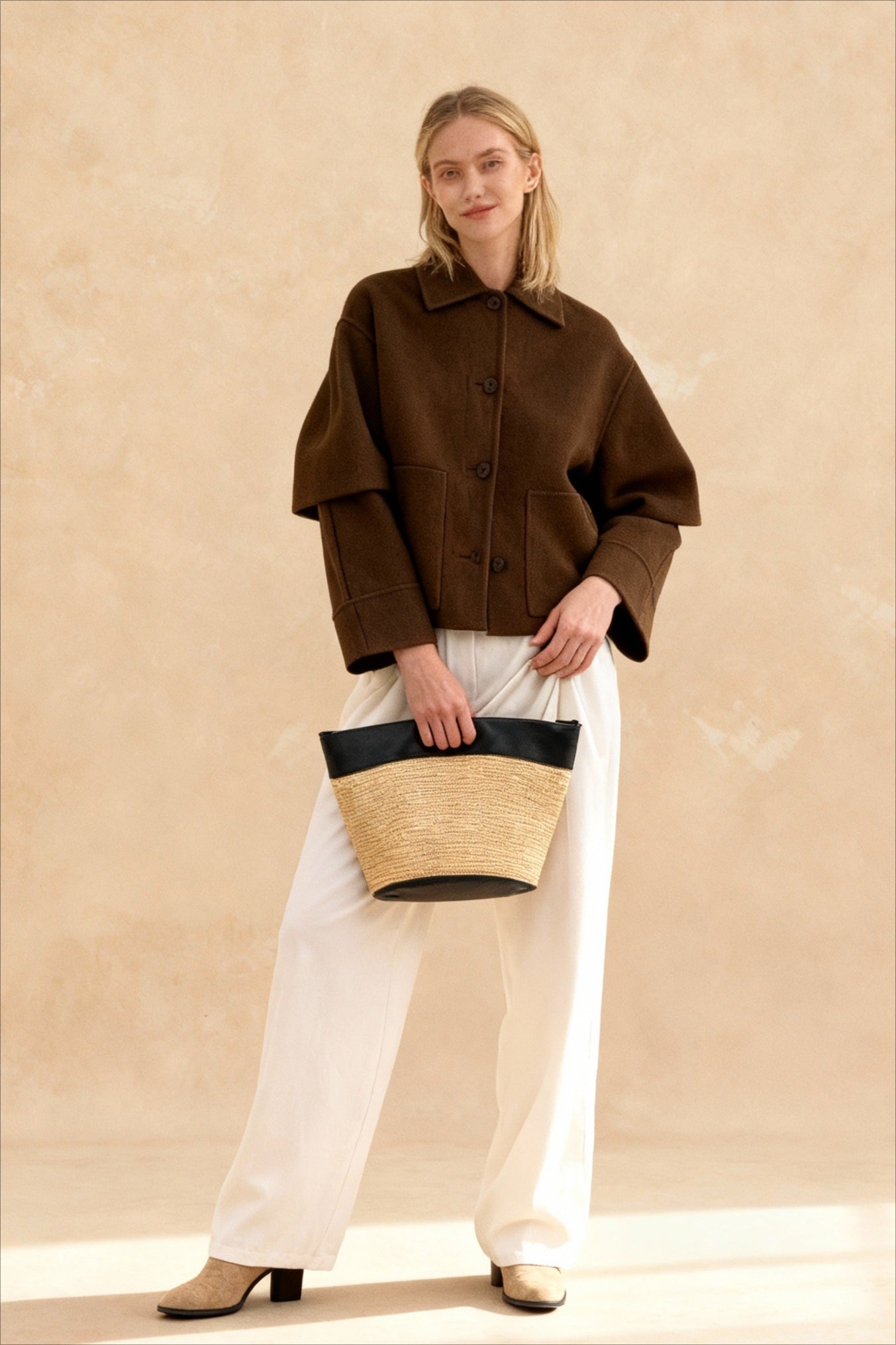 Elegant Stylish Chic Long Sleeves Wool Blends Jacket