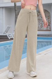 High Waist Draping Wide Leg Knit Pants