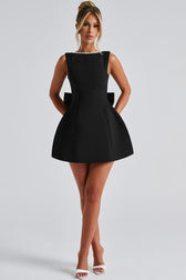 Cecila Bowknot Pearl Backless Mini Dress 9