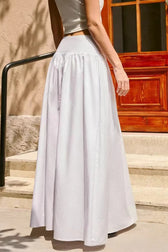 High Waist Vacation Style Midi Skirt