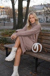 Loose Turtleneck Sweater Dress