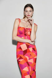Floral Ruched Backless Tie Cami Mermaid Maxi Bodycon Dress