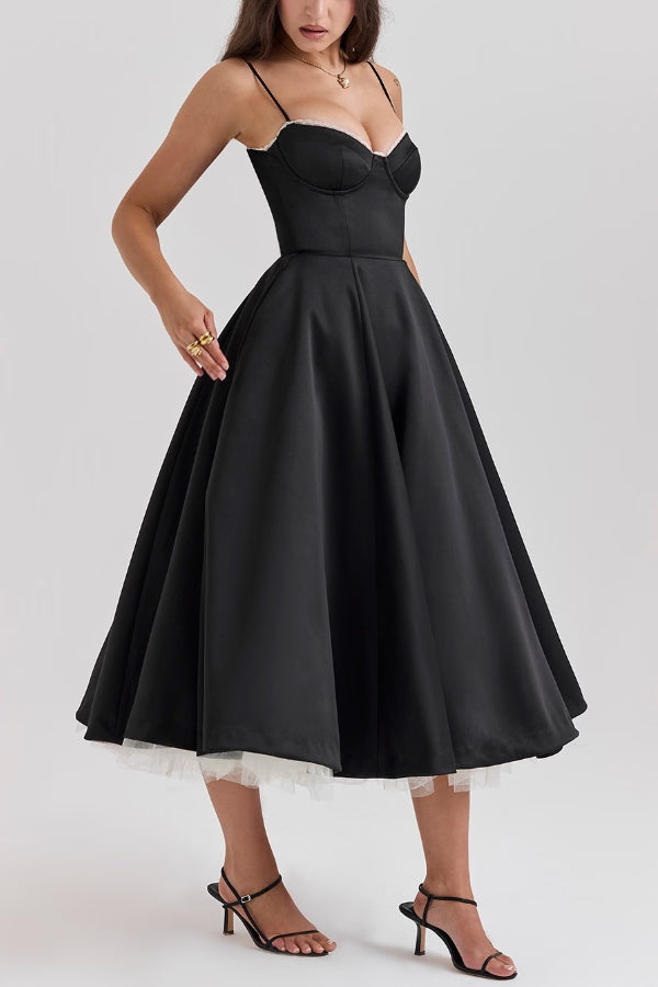 Lorraine Premium Strapless V Neck Sleeveless Tutu Maxi Dress Boutique Edit