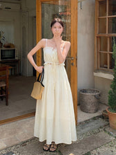Spaghetti Strap Smocked Tiered A-Line Maxi Dress 5