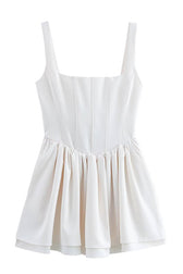 Solid Velvet Square Neck Slim Fit Mini Dress - View 17