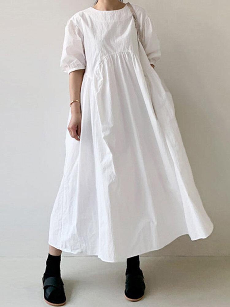 Elida Loose Dress with Puff Sleeves for Women Special Occasion Look