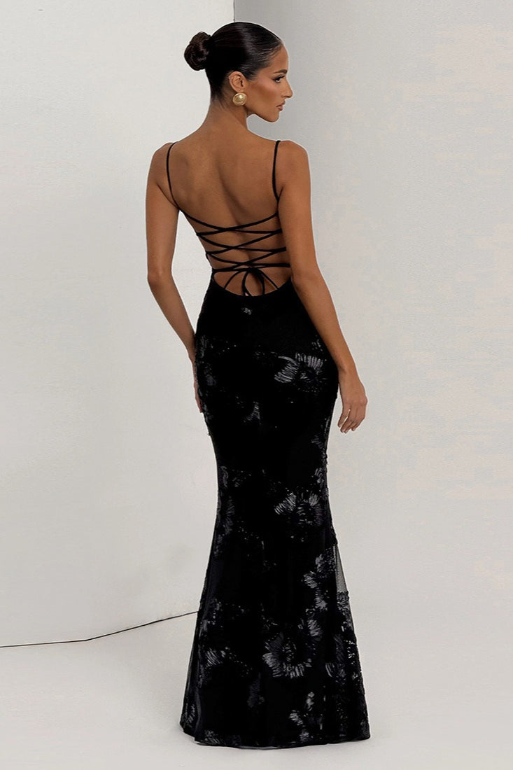 Chic Edition OpenBack Maxi Party Dress