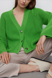 V Neck Cropped Batwing Cardigan