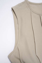Knit Sleeveless Pintuck A-Line Maxi Dress 7
