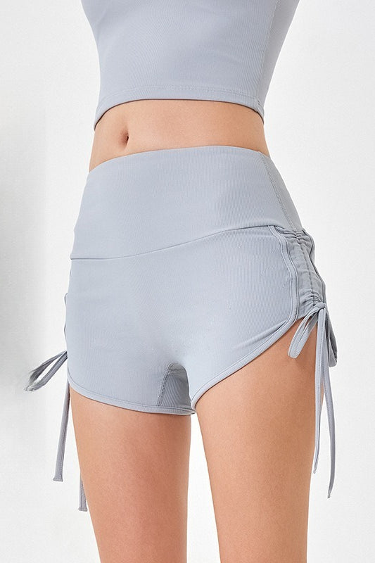 Drawstring Color Block High Rise Shorts