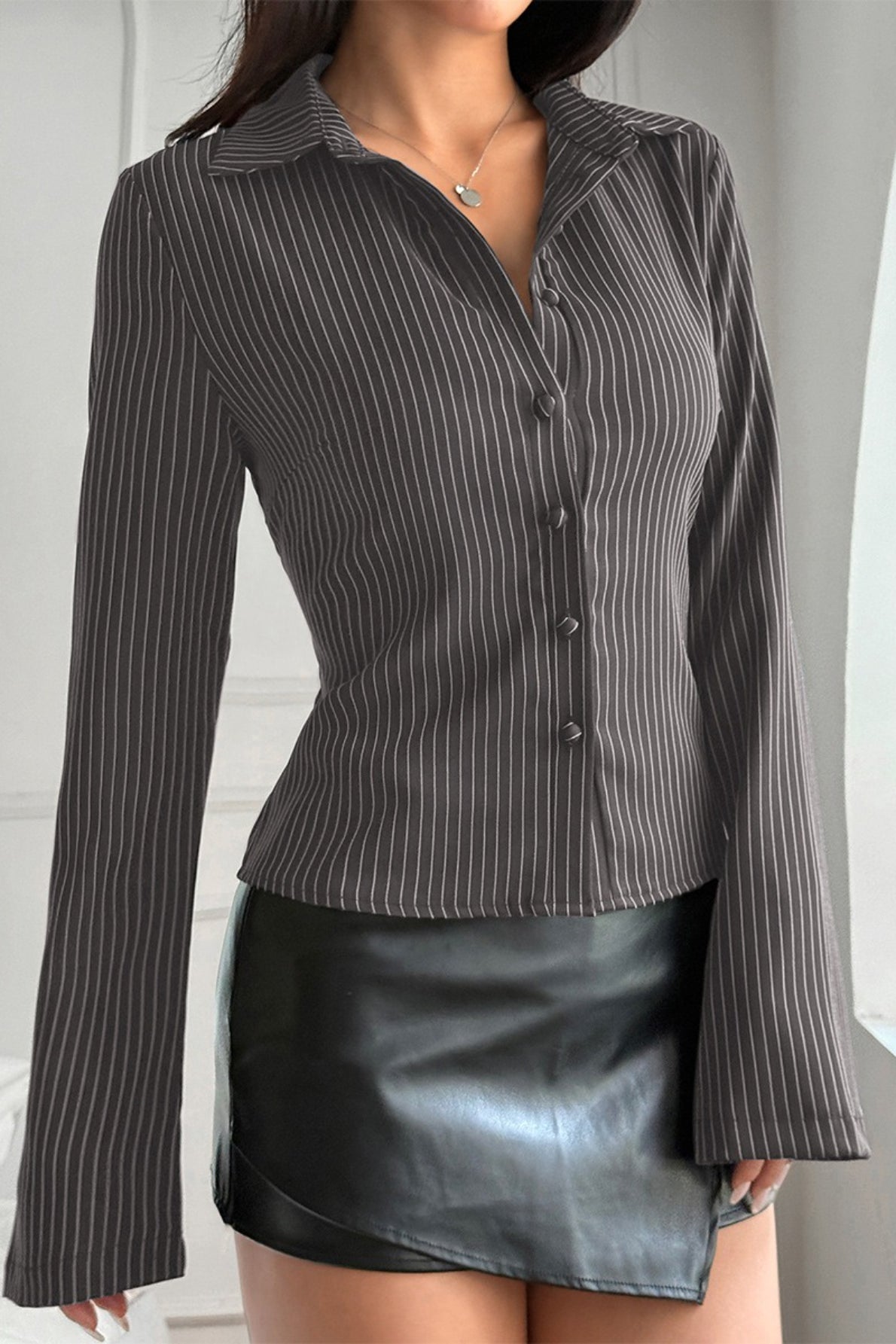 Y2K Striped Slim Fit Long Sleeve Top