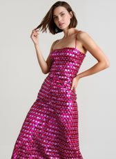 Spicy Girl Beaded Irregular Midi Dress