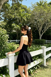 Low-Back Ruffle Mini Party Dress