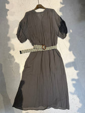 V-Neck Short Sleeve Crinkle Loose Maxi Dress 13