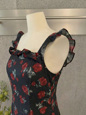 Floral Square Neck Ruffle Sleeveless Maxi Dress 10