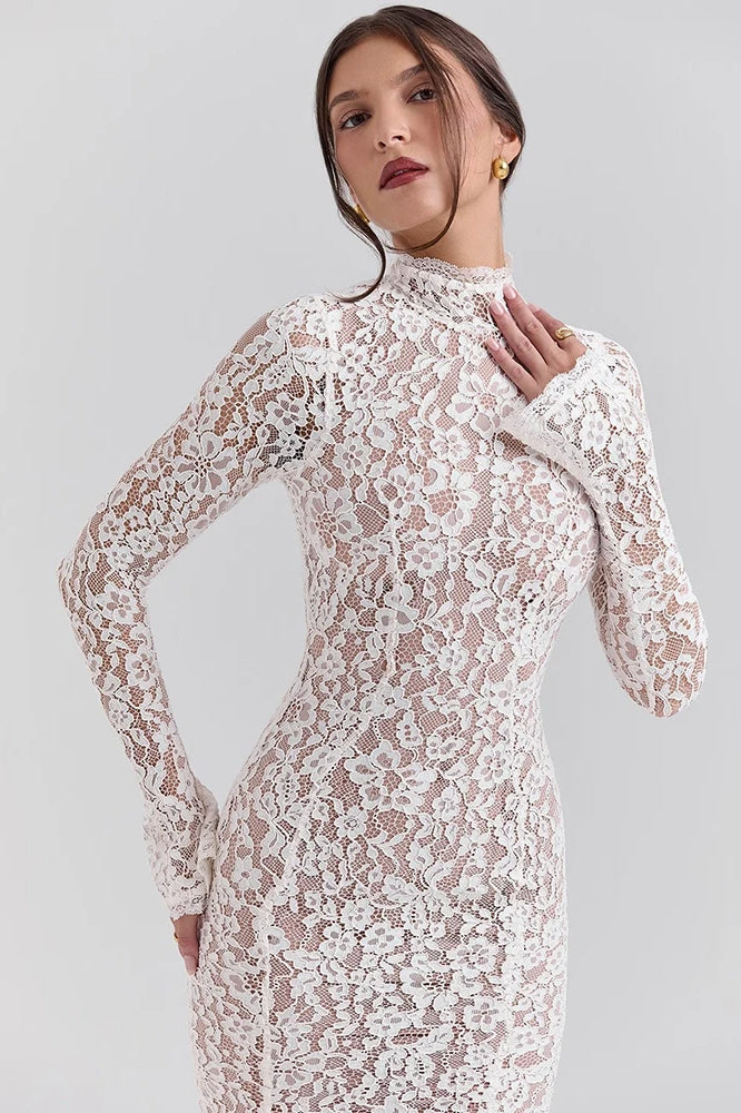 Lace Long Sleeve Midi Dress 7