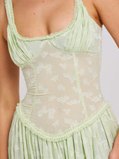 Savannah Meadows Lace Maxi Dress in Green - View 6