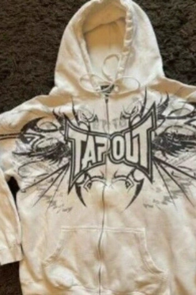 Retro Street Graphic Zip Hoodie
