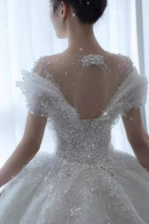 Beaded Luxurious A Line Wedding Dress