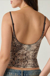 Sheer Lace Ribbed Cami Top
