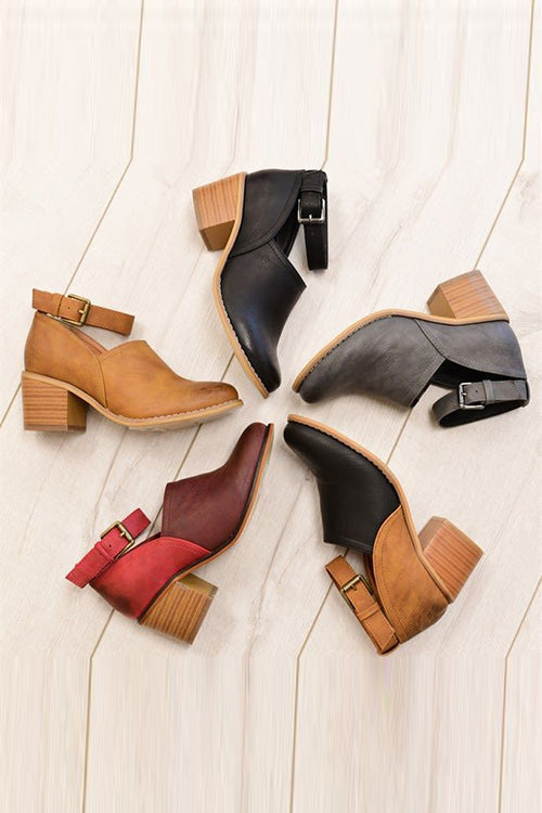 Ankle Strap Mid Heel Pumps