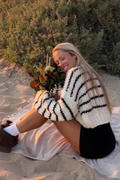 Striped Knit Pullover Sweater