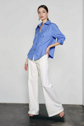 Linen V Neck Relaxed Blouse