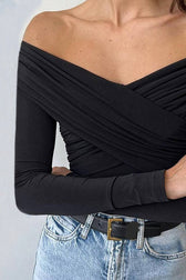Elegant One Shoulder Long Sleeve Top