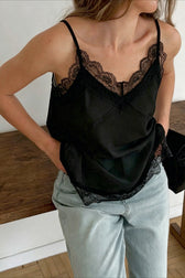 Lace Trim Sheer Cami Top