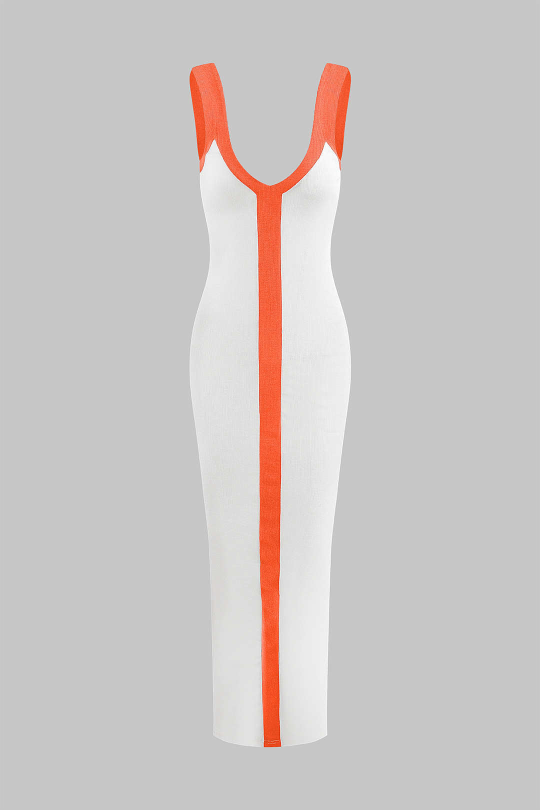 Ribbed Knit Scoop Neck Sleeveless Bodycon Maxi Dress 10