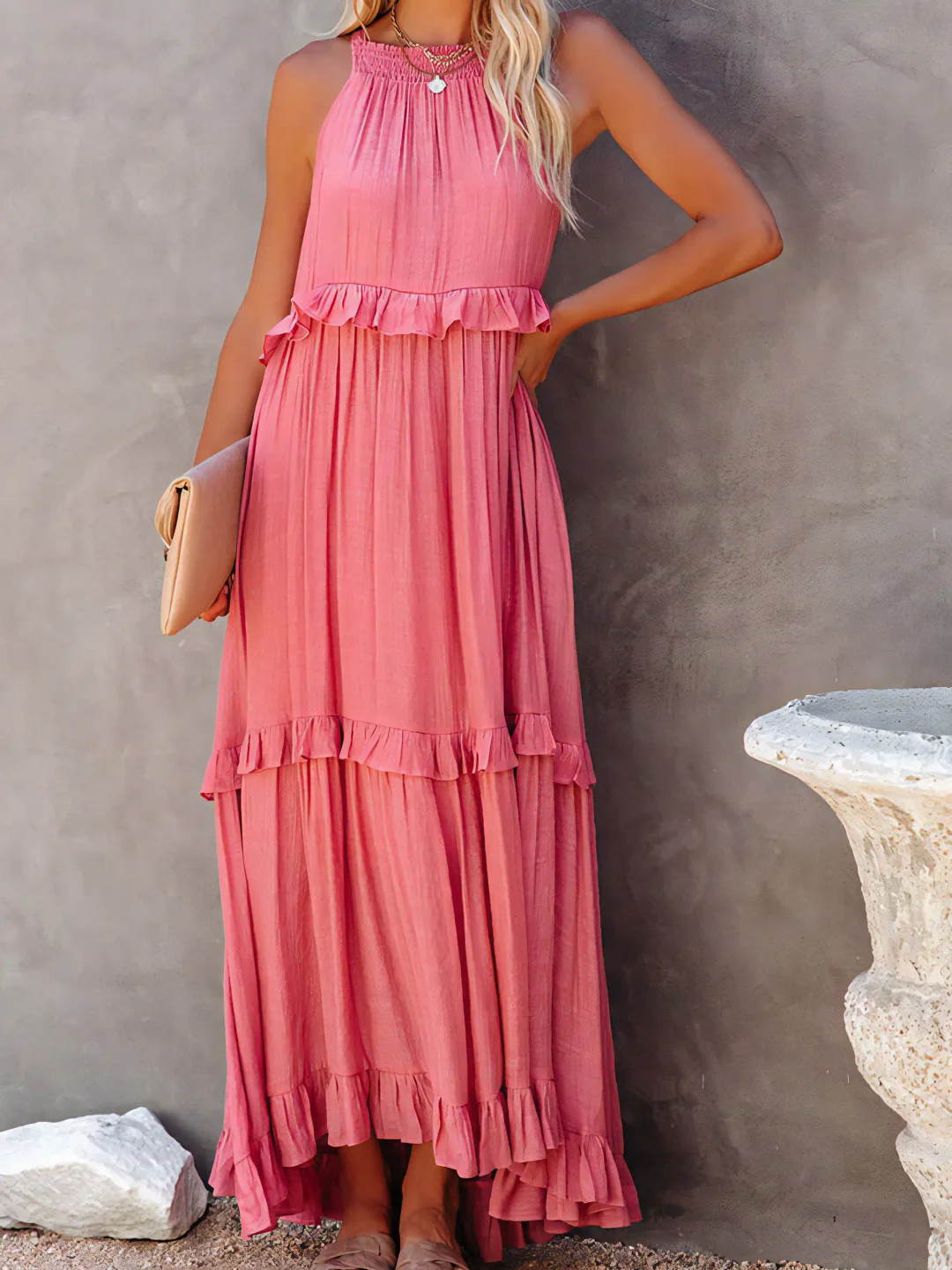Megan | Chic Ruffle Maxi Dress