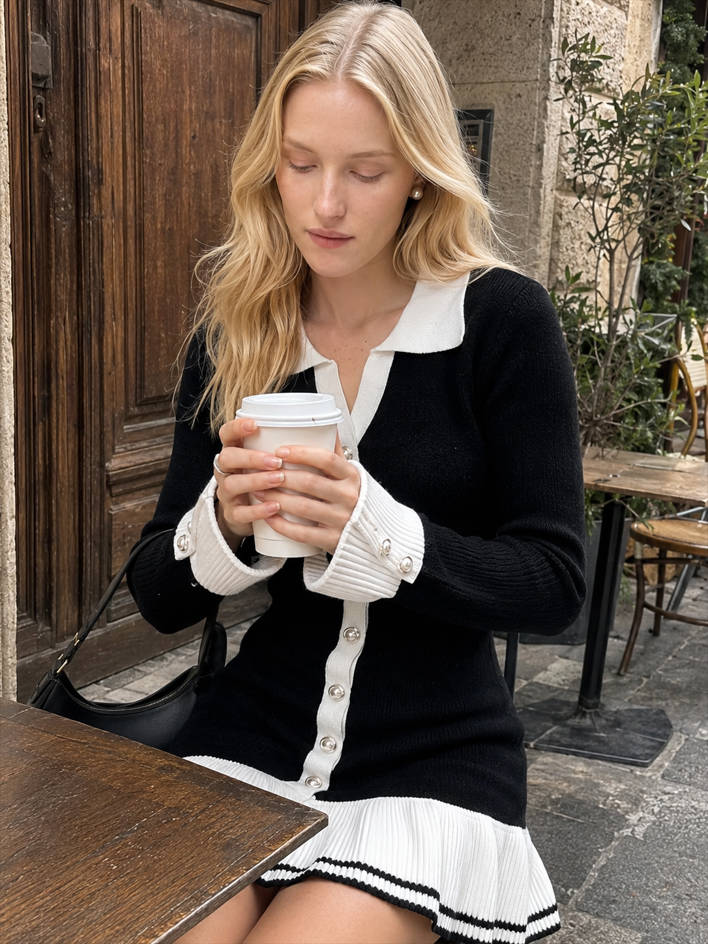 Long Sleeve Ruffle Sweater Dress