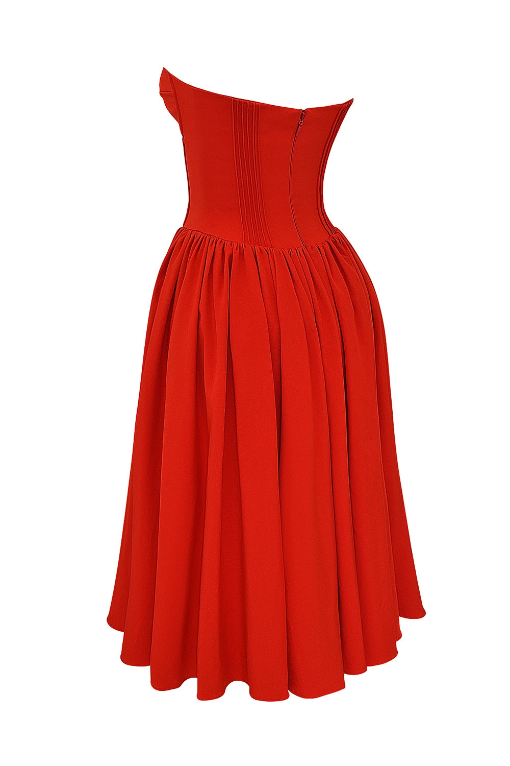 Strapless Bustier Sweetheart Fit and Flare Midi Sundress 15