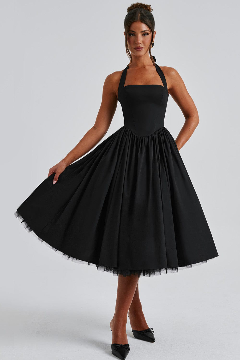TieWaist Puff Party Dress