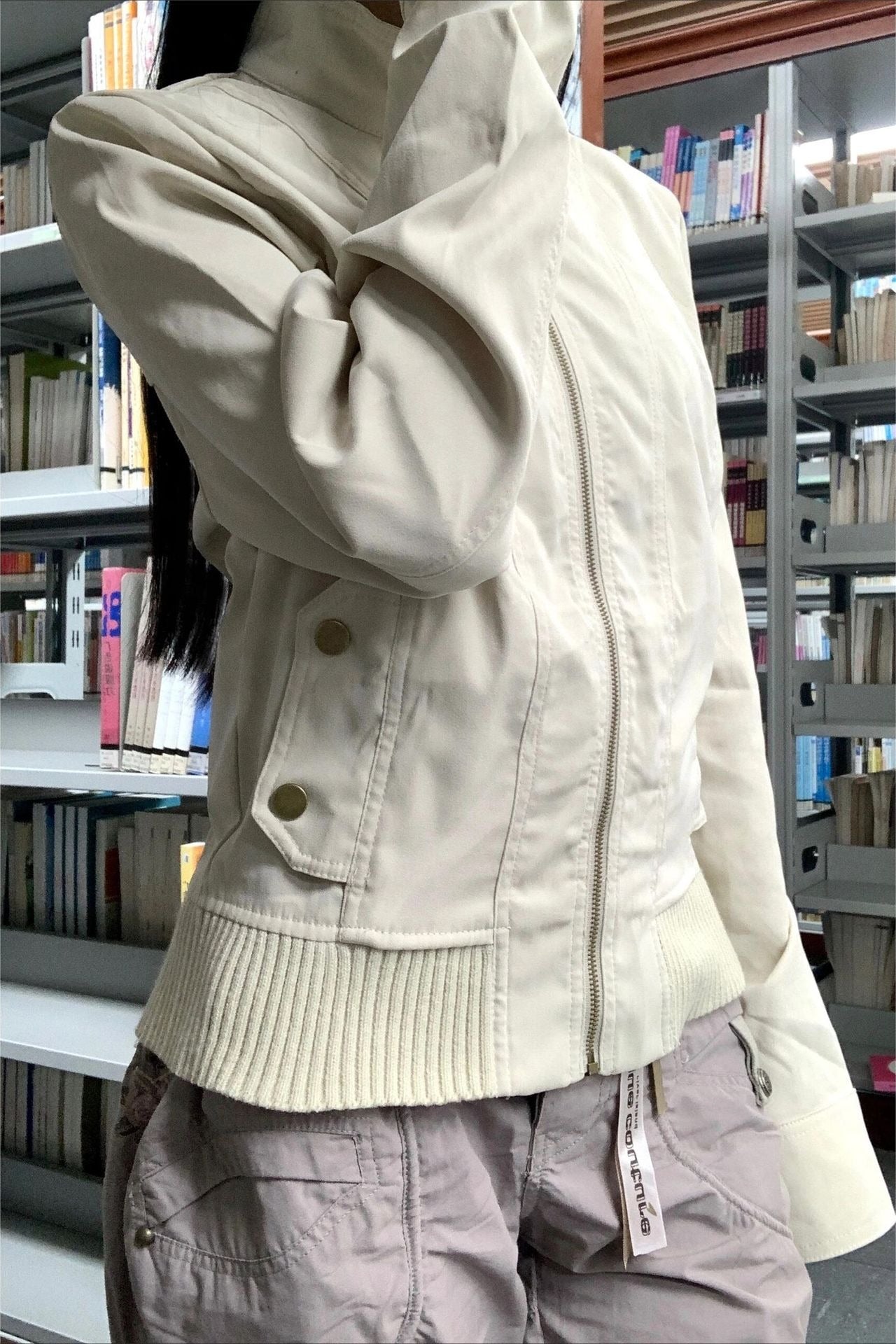 Cropped Utility Stand Collar Jacket