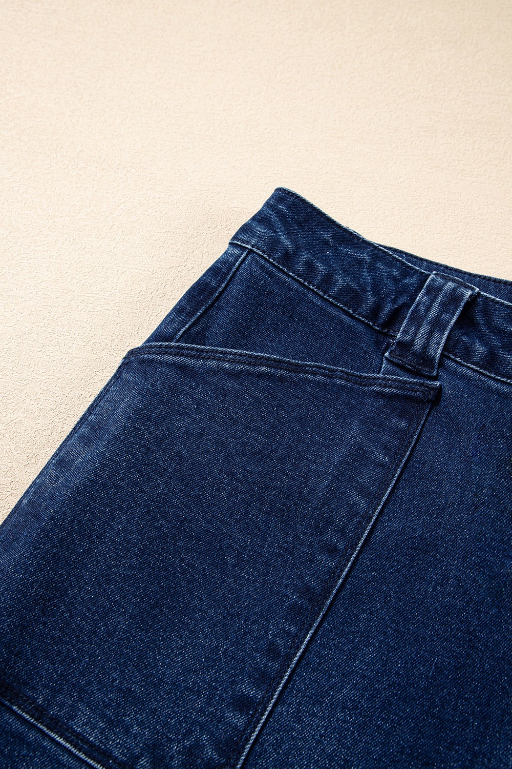 High Waist Front Patch Pocket Wide Leg Trouser Jeans 9
