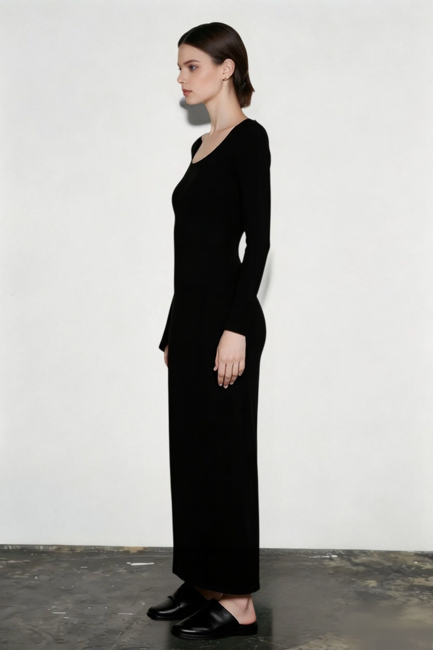 Basics Solid Long Sleeve Bodycon Maxi women Midi Dresses