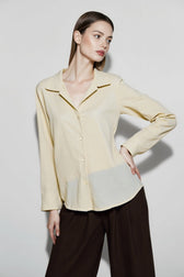 Linen V Neck Relaxed Blouse
