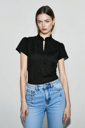 Summer Office Casual Bow Tie Collar Blouse
