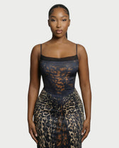 Leopard Print Spaghetti Strap Sheer Maxi Dress 4