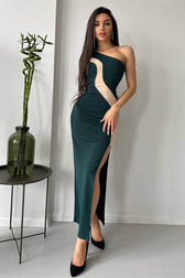 Asymmetrical One Shoulder Mesh Midi Dress 5